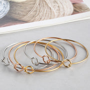 10pcs Stainless Steel  basic wired  beaded bracelets with round cut off end