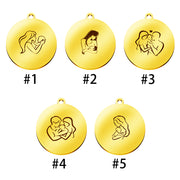 10pcs 20mm Laser Engraved Baby &Mother&father family charm
