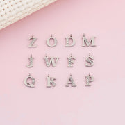 26pcs One set 10x12mm Paved CZ initial jewelry charm Mini Alphabet Tags