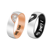 Stainess Steel I Love You Heart Couple Ring(2 Rings)
