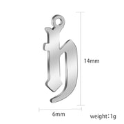 26pcs One set 6X14mm Cut-out  Gothic letter initial charms
