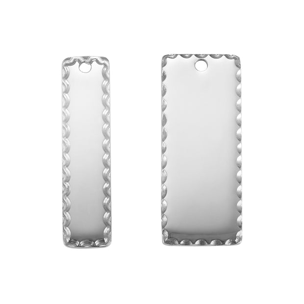 20pcs Stainless Steel Hammered Rectangle Tags Blanks