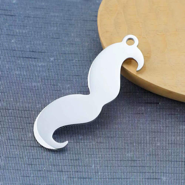 10pcs 25x87mm High polised Moustache pendant blanks father day gift