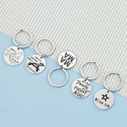 50pcs Etch Engraved stainless steel custom logo charms 6-35mm