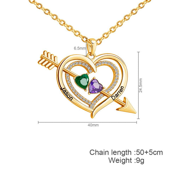 Forever Love Birthstone & Diamond Heart Pendant Necklace