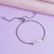 Custom Name Adjustable Box Chain Bracelet