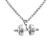 Custom Dumbbell Name Necklace Sports  Barbell Logo Necklace