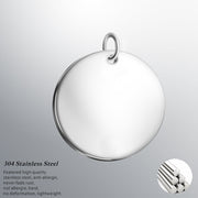 20pcs Stainless Steel circle charm Jewelry tags 6-35mm with jump ring blanks