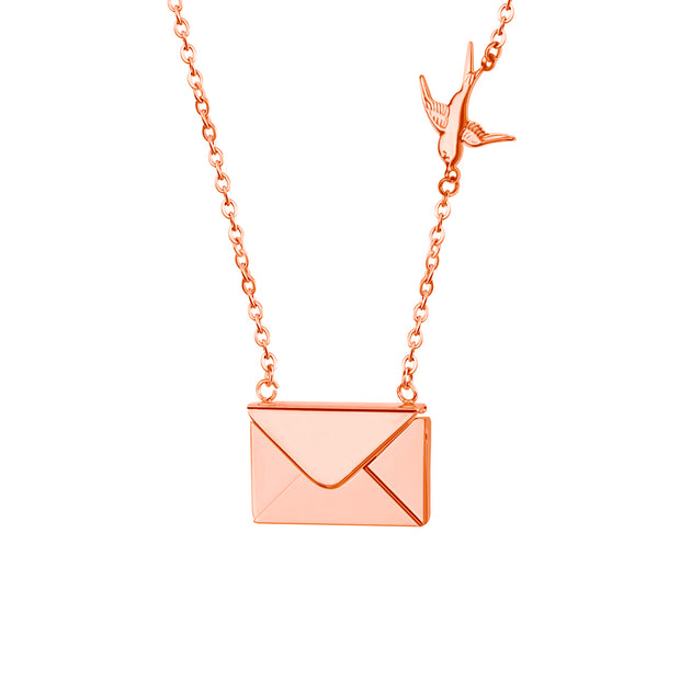 Love You Envelope Necklace with Dove Love Letter Necklace