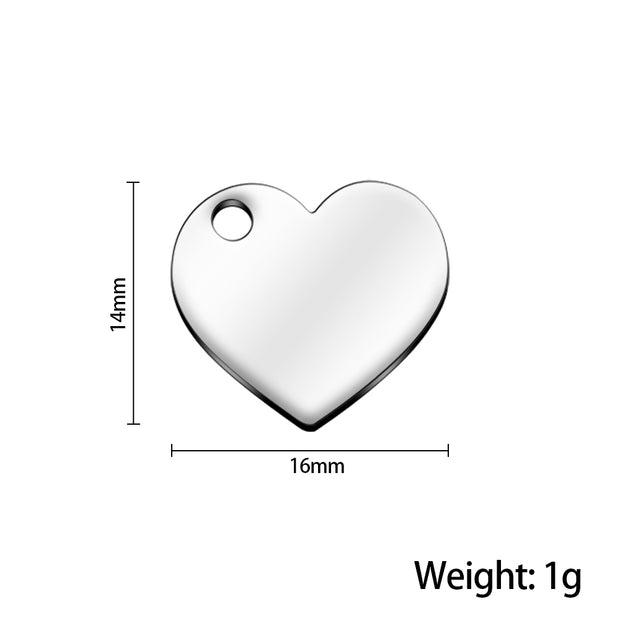 10 sets 25X40mm cut-out heart dog tags heart couple charms blanks