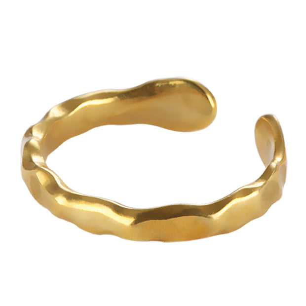 10pcs Custom Logo Brass Open Hammered Ring