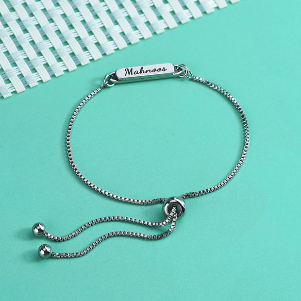 Custom Name Adjustable Box Chain Bracelet