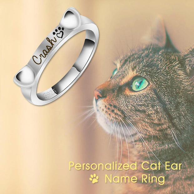 Engraved Name Logo Ear Pet Ring
