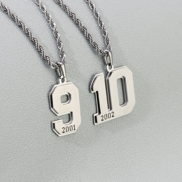 Custom Year  Lucky Sports Number Necklace