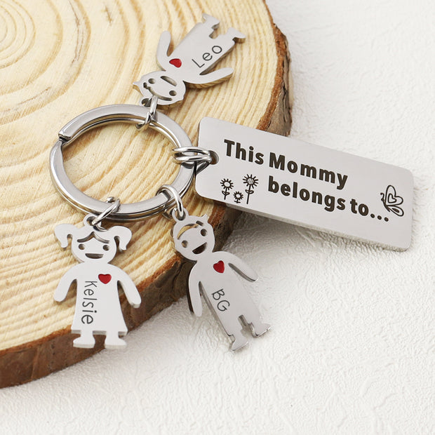 Custom family name logo keychain gift to dad and mom