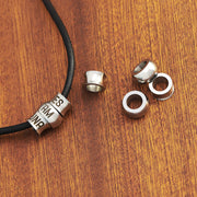 20pcs Stainless Steel  Custom Name Logo Leather Bracelet Convex Cylinder Beads