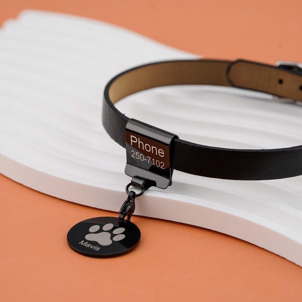 Personalized Pet Tag  Custom ID Logo Dog Collar Tag Leather Collar