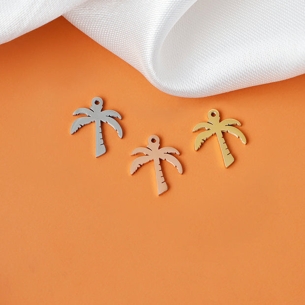 15pcs Coconut Palm Charm, surfboard charms,japanese banana leaf charm,shell charm,starfish charm,hippocampus charm Summer Beach Party logo blanks jewelry