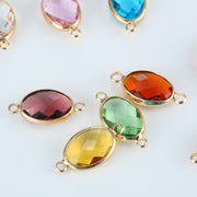 12pcs 10x16mm 12 colours mixed Birthstone crystal Oval charm connector accessories