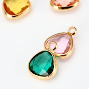 12pcs 13x16mm 12 colours mixed Birthstone crystal Teardrop charm accessories