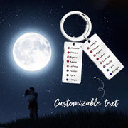 Custom family name and custom birthstone logo Keychain
