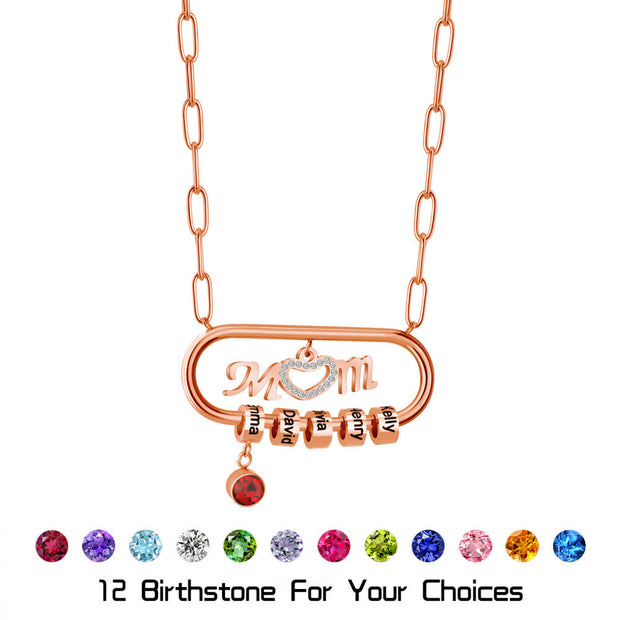Mother's Day Gift Custom Beads Birthstone Pendant Necklace
