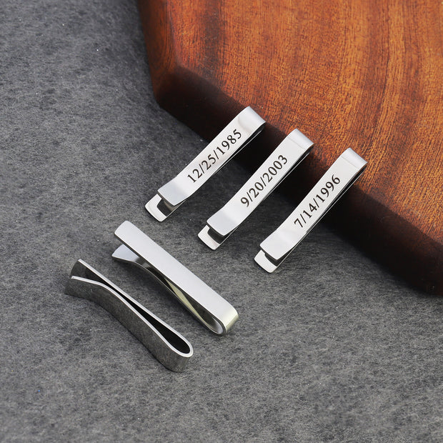 Father's Day Gift Personalised Name Logo stainless steel Tie Clip