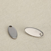 50pcs Laser Engraved  Custom logo mini oval jewelry tags 12x5mm