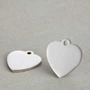 20pcs Mirror polished Steel Heart  jewelry  charm necklace pendant blanks