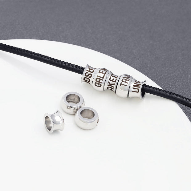 20pcs Stainless Steel Leather Bracelet Convex Cylinder Beads Blanks