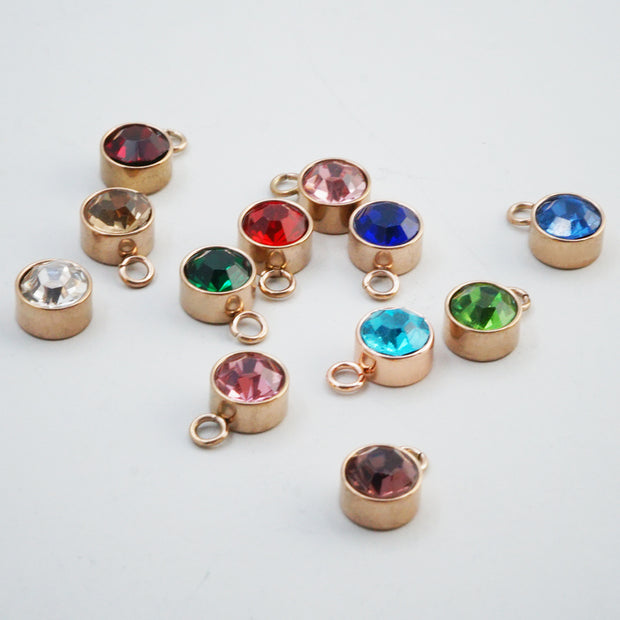 60pcs 6mm bulksale 12 colours mixed Birthstone crystal charm accessories