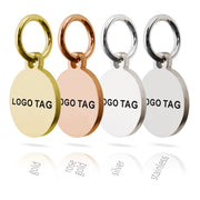 30pcs 10mm Stainless Steel Custom logo round tags with jump ring