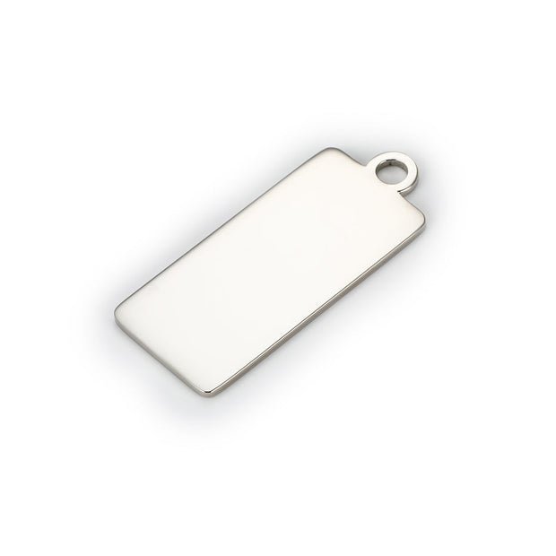 20pcs Stainless steel  Rectangle bar charm keychain pendant blanks