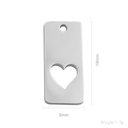 20pcs 8x18mm Stainless steel Cut out Hearts Rectangle tags blanks