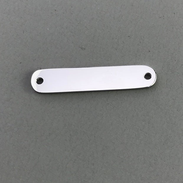 30pcs 5x25mm Stainless steel  Custom logo Rectangle bar connector Clothing Label
