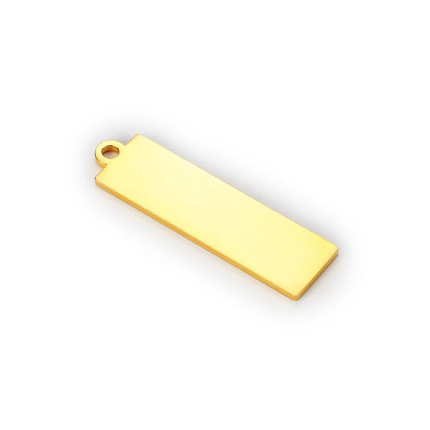 20pcs Stainless steel  Rectangle bar charm keychain pendant blanks