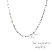 5pcs 20" Rectangle Link Paperclip Necklace chain With Lobster Clasp