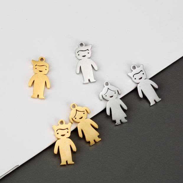 10pcs Laser Engraved Logo family name baby charms Kids Tags