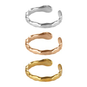 10pcs Custom Logo Brass Open Hammered Ring