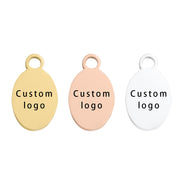 50pcs Laser Engraved  Custom logo mini oval jewelry tags 11x6.5mm