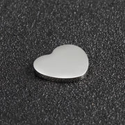 20pcs Mirror polished No Hole Metal Heart  jewelry tags blanks