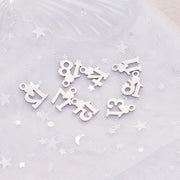 20pcs 10x15mm Number charms Number jewelry tags with heart blanks