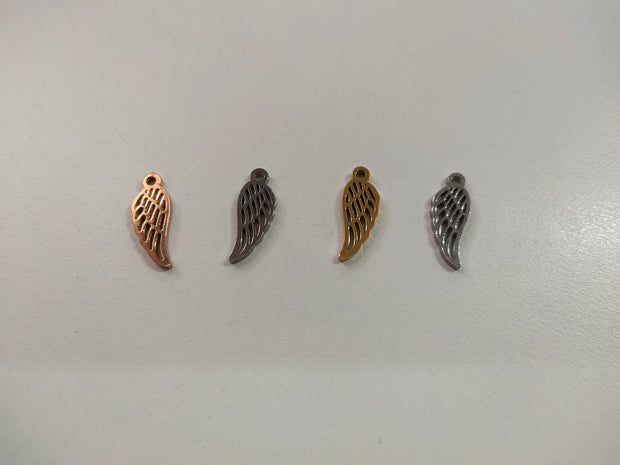 20 pcs little angel wing stainless steel charms accessories