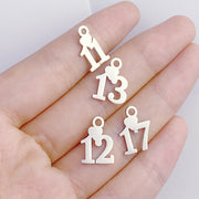 20pcs 10x15mm Number charms Number jewelry tags with heart blanks