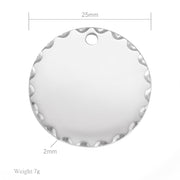 20pcs 25mm Stainless Steel Hammered Circle charms Blanks