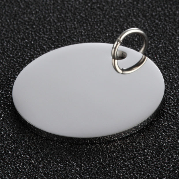 20pcs Stainless Steel Custom logo round charm tags 6-35mm with jump ring