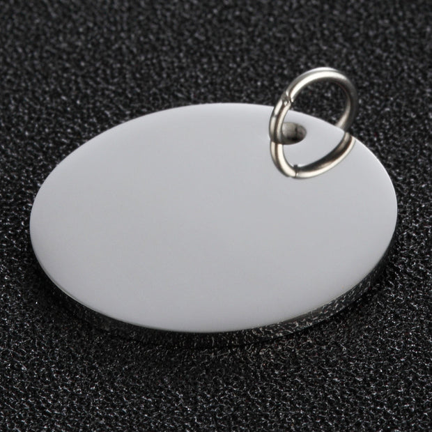 20pcs Stainless Steel circle charm Jewelry tags 6-35mm with jump ring blanks
