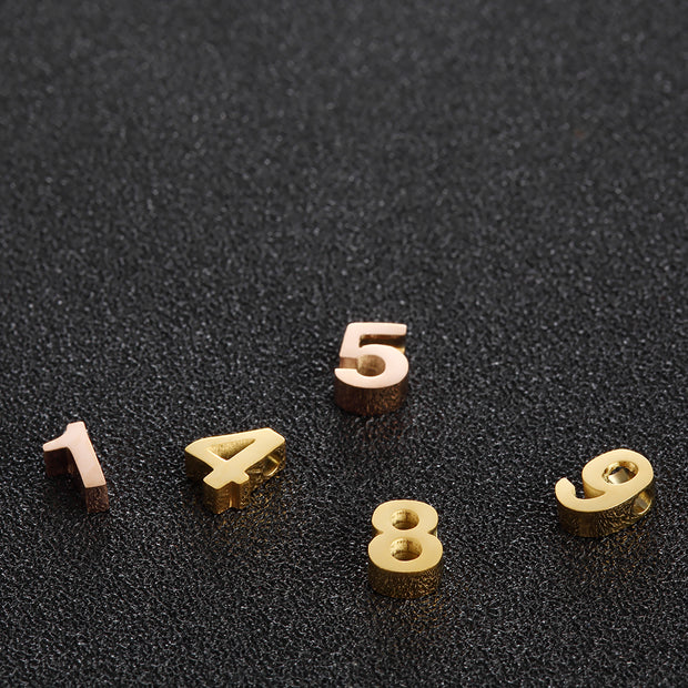 10pcs 8x9mm Metal Number charms Mini Number Bracelet Beads