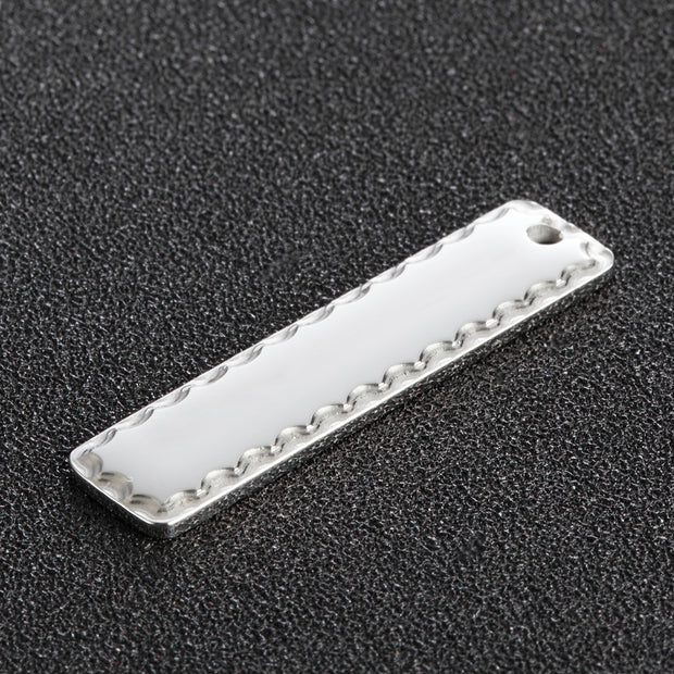 20pcs Stainless Steel Hammered Rectangle Tags Blanks