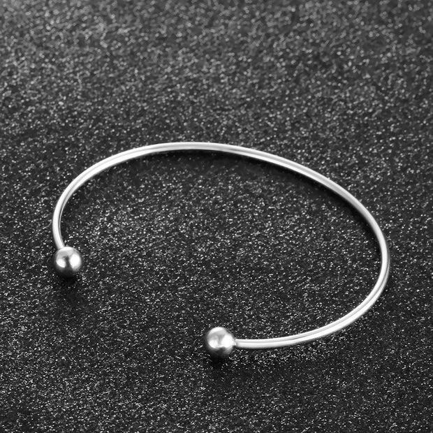 10pcs Stainless Steel  basic wired  beaded opened bracelets bangles